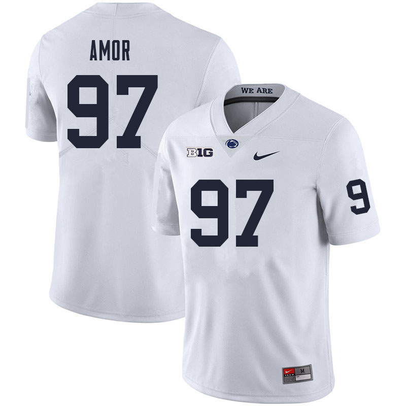 Men #97 Barney Amor Penn State Nittany Lions College Football Jerseys Sale-White